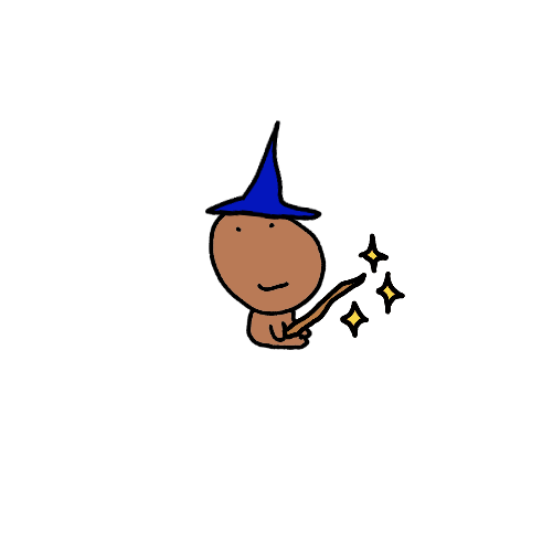 A cartoon character dressed as a wizard